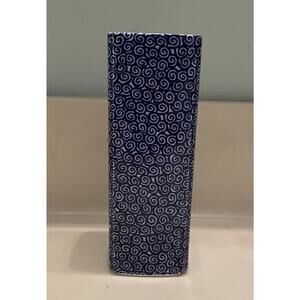Tiffany & Co. Tiffany Vines Vase Blue & White Swirls 6.25" Vintage Rare Bud